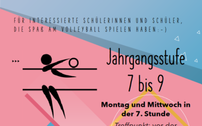 Neue AG für die Jahrgangsstufen 7 – 9: Volleyball
