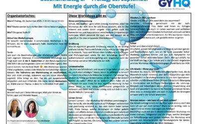 Workshoptag zur Gesundheit für die EF